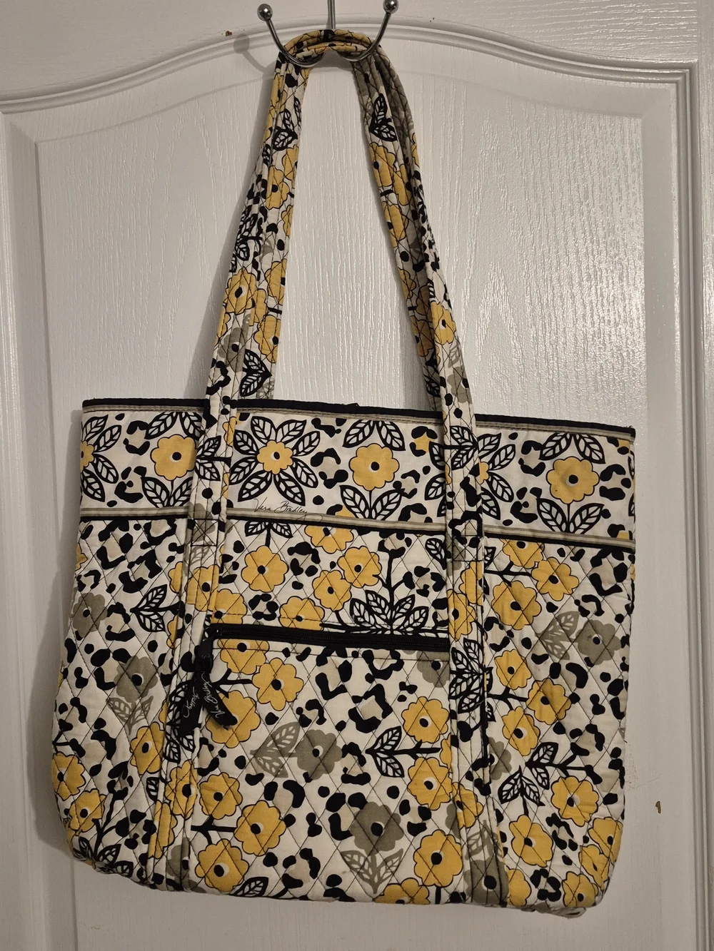 Vera Bradley Yellow and Black Quilted Floral Tote
